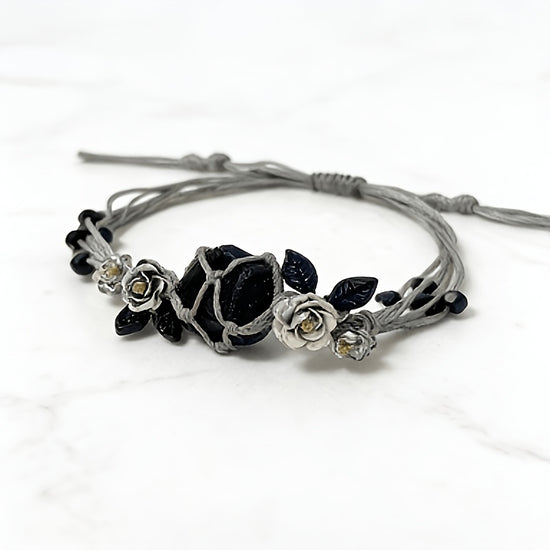 Bracelet noir cristal rsin 