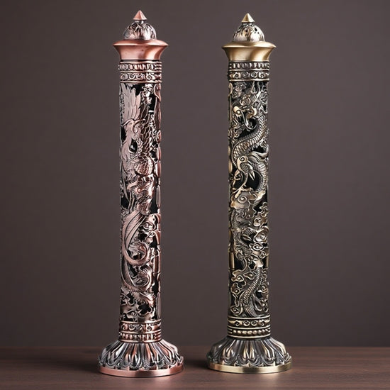 Porte encens vertical vintage dragon et phnix